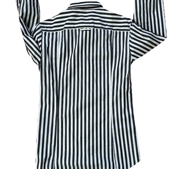 Dolce & Gabbana Button Down Shirt Black Gray Pinstripes Slim Fit Size 48 - Picture 5 of 8